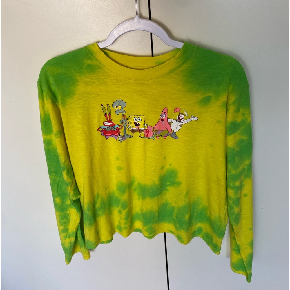 Nickelodeon SpongeBob Long Sleeve Crop Tshirt Women/Teens Medium 7-9